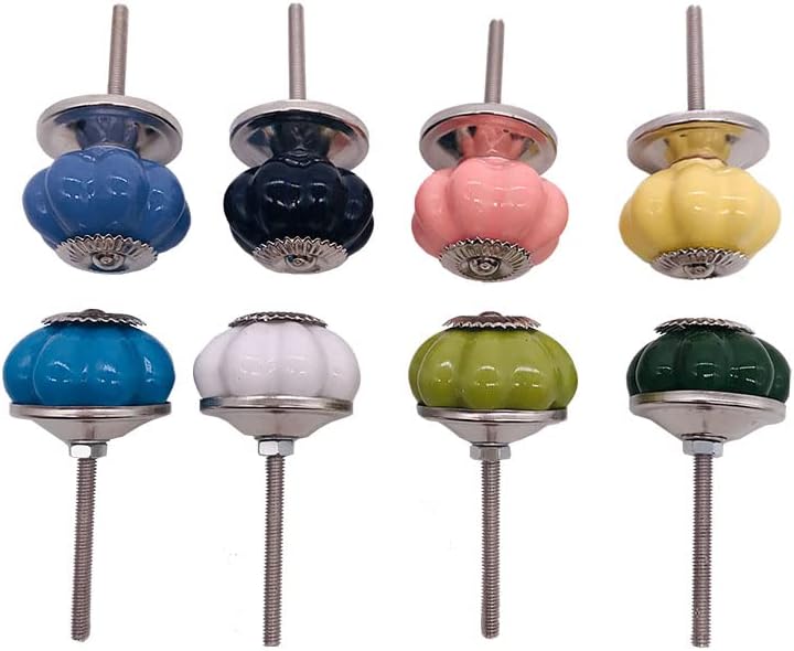 Southst 10x Furniture Handles Vintage Pumpkin 34mm Handles Drawer Cabinet Handles Pull Knob Home Office Hardware Accessories - (Color: Dark Green)