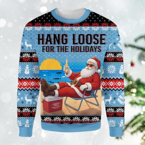 Hang Loose Beach Santa Sweatshirt, alternative view 2