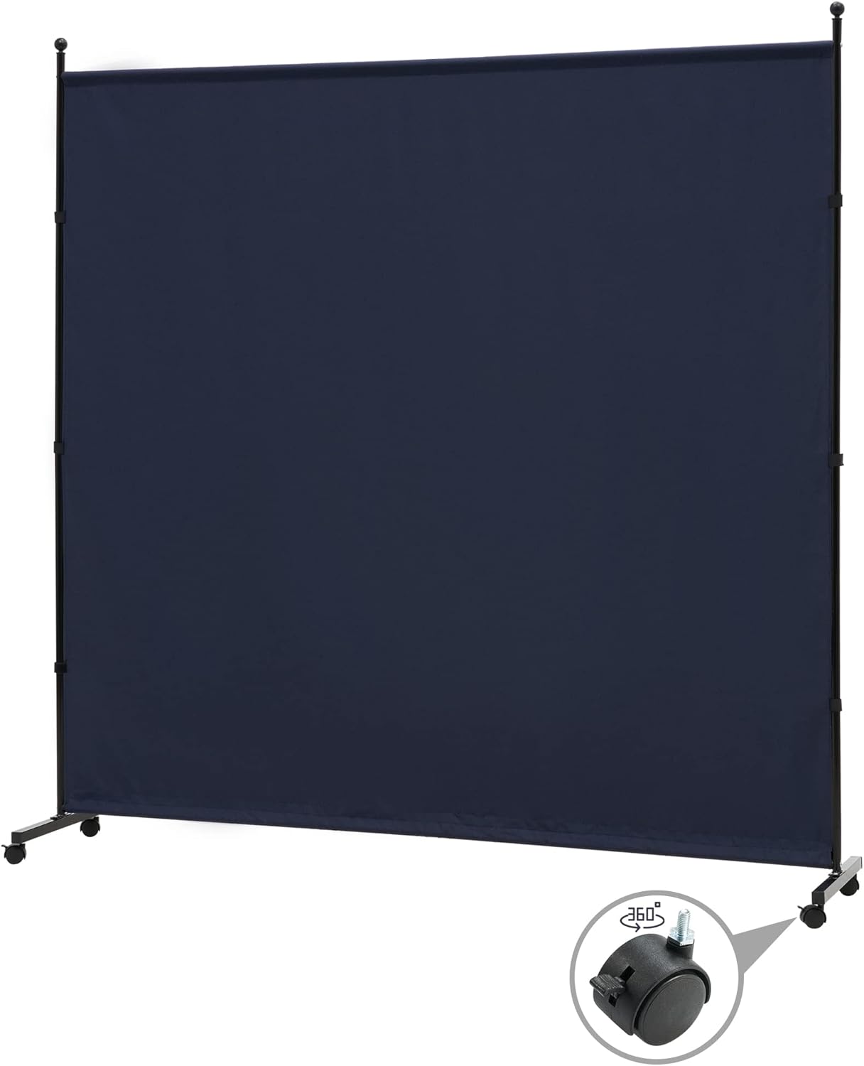 6FT Single Panel Room Divider with Wheels,Rolling Fabric Room Dividers for Partition Privacy Screens,Freestanding Wall Divider for Home Office,Restaurant,Hospital(Blue)
