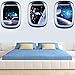 ITTA Set of 3 Space Capsule Window Galaxy Wall Sticker 3D Astronaut Outer Space Mural Wall Decals for Bedroom Living Room Kids Room Home Decor(Each pcs: 23