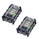 多機能ミニEDCライト 高輝度9灯 LED懐中電灯 マグネット＆クリップ付き 帽子に装着可 超小型 軽量 防水 フラッシュライト 8モード アウトドア 釣り 登山 停電対策 災害 (1個セット) (２個セット)