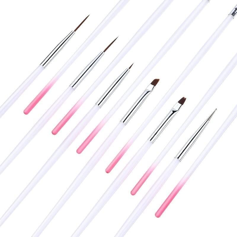 12Pcs Plastic Handle Nail Art Liner Drawing Polish Painting Brush Acrylic Powder Carving Gel Extension Manicure Pen Tools Set