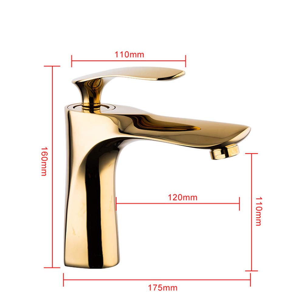 Moderne goldene Waschbeckenarmatur, Einloch-Einhebel-Badewannenmischer, Deckmontage, Messing, Badezimmer-Gefäß, Waschbeckenarmatur für WC, Hotel