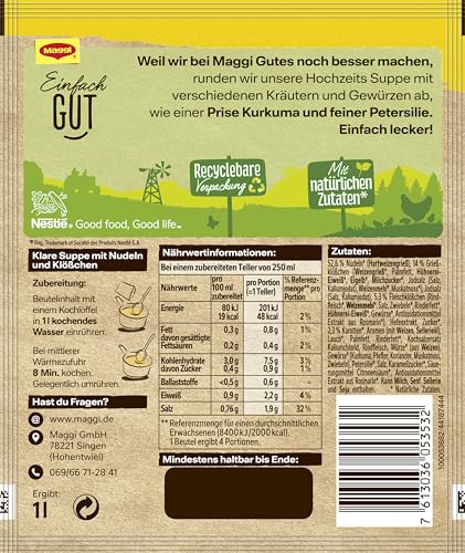Maggi Guten Appetit, Hochzeits Suppe, 57g Beutel, ergibt 4 Teller, 1er Pack (1 x 57g)
