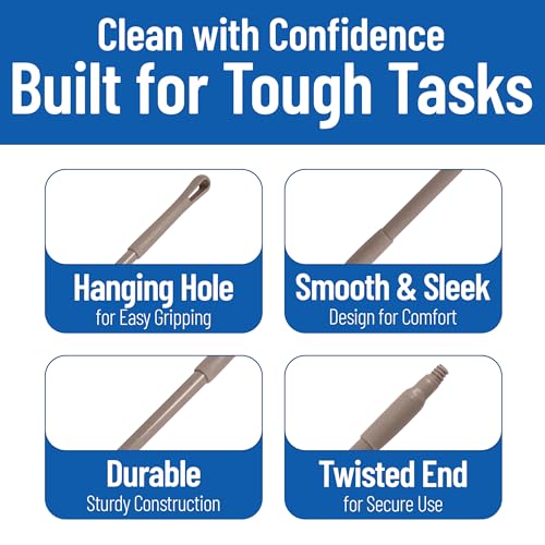 Image of SPARTA 41225EC01 Fiberglass Broom Handle, Mop Handle, Replacement Handle With Acme Threaded Tip For Commercial Cleaning, 48 Inches, Brown, (Pack of 12)