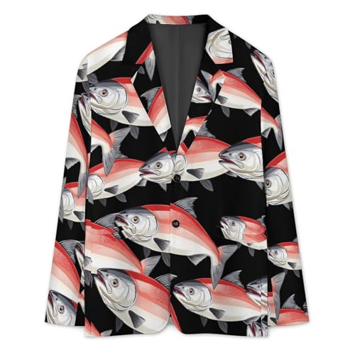 Salmon Men's Slim Suit Long-Sleeve Prom Tuxedo Classic Two Button Business Jacket3
