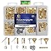 Pickily 225 Piece Picture Hanging Kit Photo Hangers Includes Nails Wire, Screw Eyes Sawtooth Hook for Wall Art Mounting Mini-Gradient Level Heavy Duty Hardwire for Home Office Use Hanger Supplies