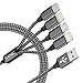 Multi USB Kabel,4 in 1 Universal Ladekabel [1.2M] Schnell Ladekabel mit Lightning Kabel USB Typ C Micro port für iPhone 12/11/XS,Samsung Galaxy S20 S10 S9 S8,Huawei,Nexus,Nokia-Gray