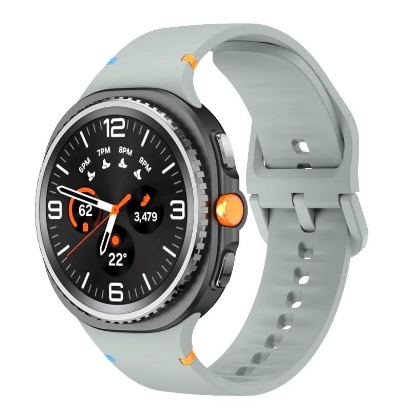 Image of YODI Strap Bands Compatible With Samsung Galaxy Watch 8 40mm 44mm /Watch 8 Classic 46mm Band,silicone strap with stitching Design Wristband for Galaxy Watch 8 /8 Classic Small /Large Size