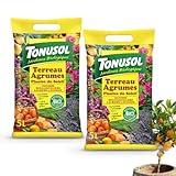 Terreau Agrumes & Plantes Méditerranéennes 5L TONUSOL  Oliviers, Bougainvilliers, Lauriers, Lavandes, Organic et Bio, Utilisable en Agriculture Biologique, Fabriqué en France