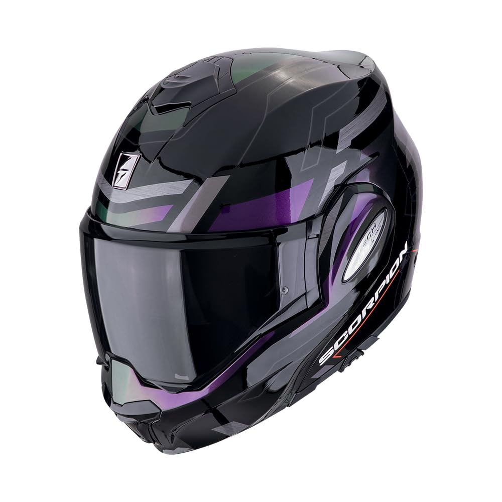 Casco Escorpio Exo-Tech EVO Conquer Black-Chameleon S modular con mentonera abatible 2