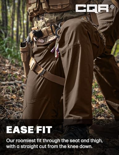 Image of CQR Men's Tactical Pants, Water Resistant Ripstop Cargo Pants, Lightweight EDC Work Hiking Pants, Outdoor Apparel