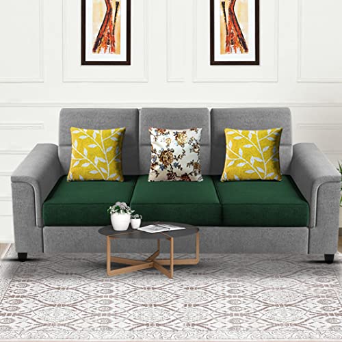 Image of Casaliving Nancy 3 Seater Sofa Set for Living Room | Colour - Green Grey
