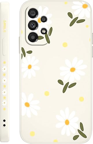 Funda para Samsung Galaxy A53 5G, diseño creativo, funda protectora de silicona suave con flores para Samsung A53 5G-margarita, color blanco