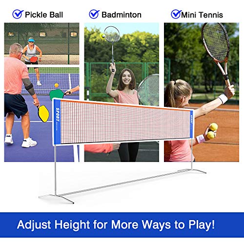 Ulalov Badminton Net Set, 17ft Portable Badminton Net, Adjustable Height for Volleyball Soccer Tennis Pickleball Indoor or Outdoor Court, Backyard, Beach, Driveway