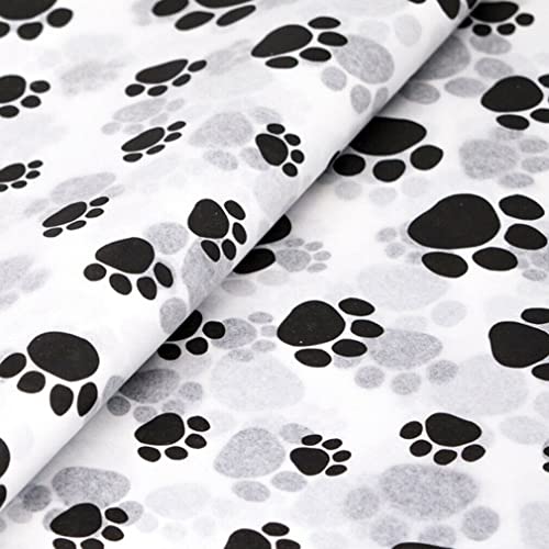 MBB Paw Prints - Pets Puppy Dog Cat White Birthday Toy Wrapping Tissue Paper 35x45cm (5 Sheets)