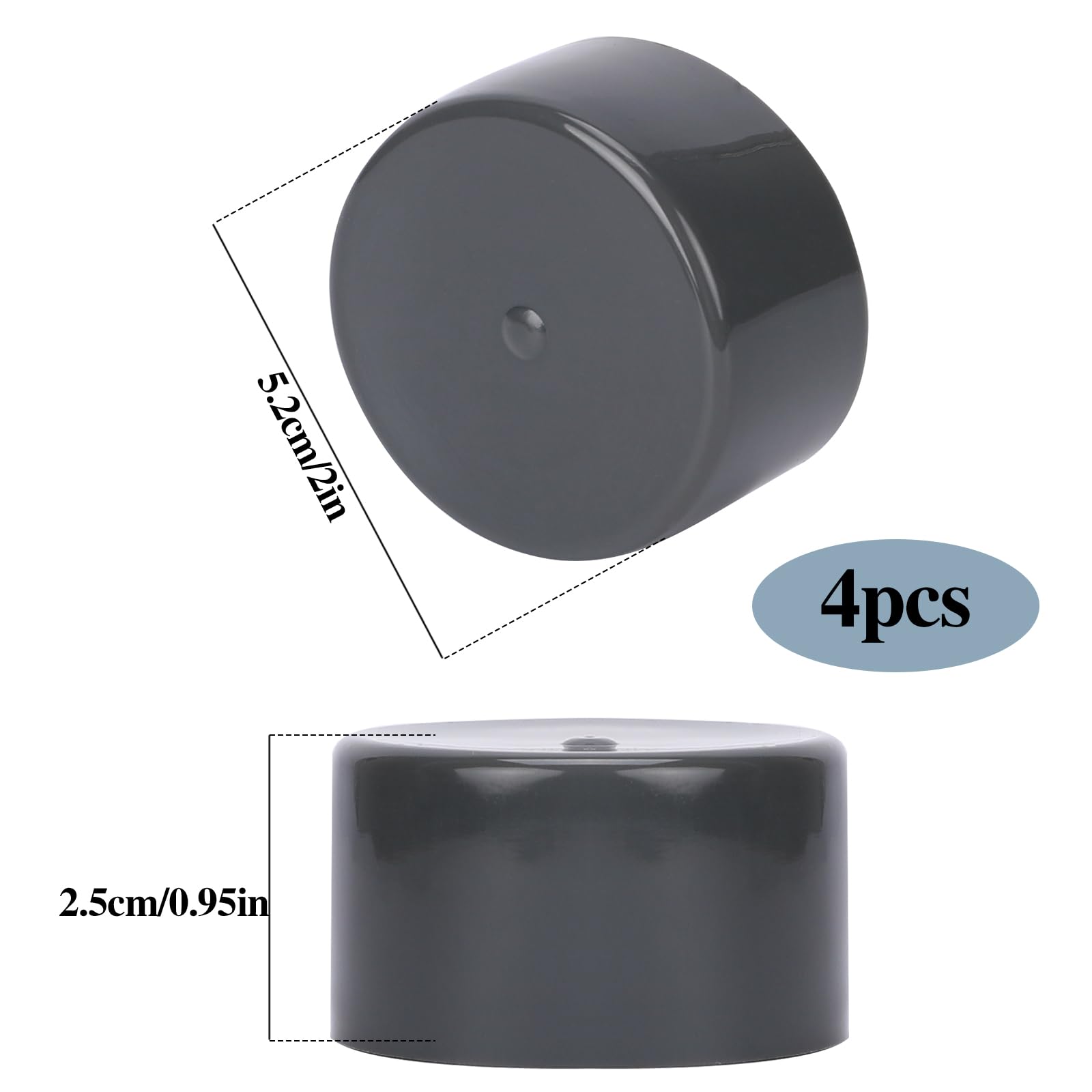 Augeny 4個 1.98インチ 車 トレーラー ベアリング ダストキャップ ゴム