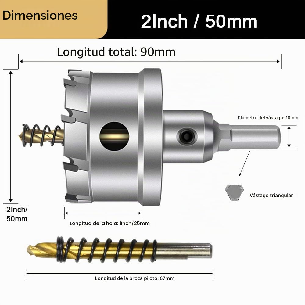 ASNOMY Juego de 8 Brocas Corona Perforadora de gran tamaño. Sierra con Fresas a tazapara, sierra de dientes, para metal, acero inoxidable, madera, plástico