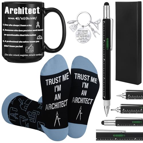 Panitay Architecture Gifts Set for Men 9 in 1 Multi Tool Pen 14 oz Architecture Coffee Mug...