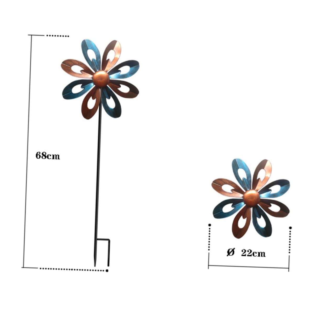 Toyvian 2 Pièces Décoration Jardin Extérieur Forgé Moulin à Vent Rotatif Design Original pour Pelouse et Patio Robuste et Durable