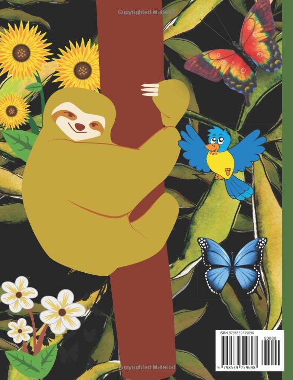 SLOTH RELAXING COLORING BOOK image 3