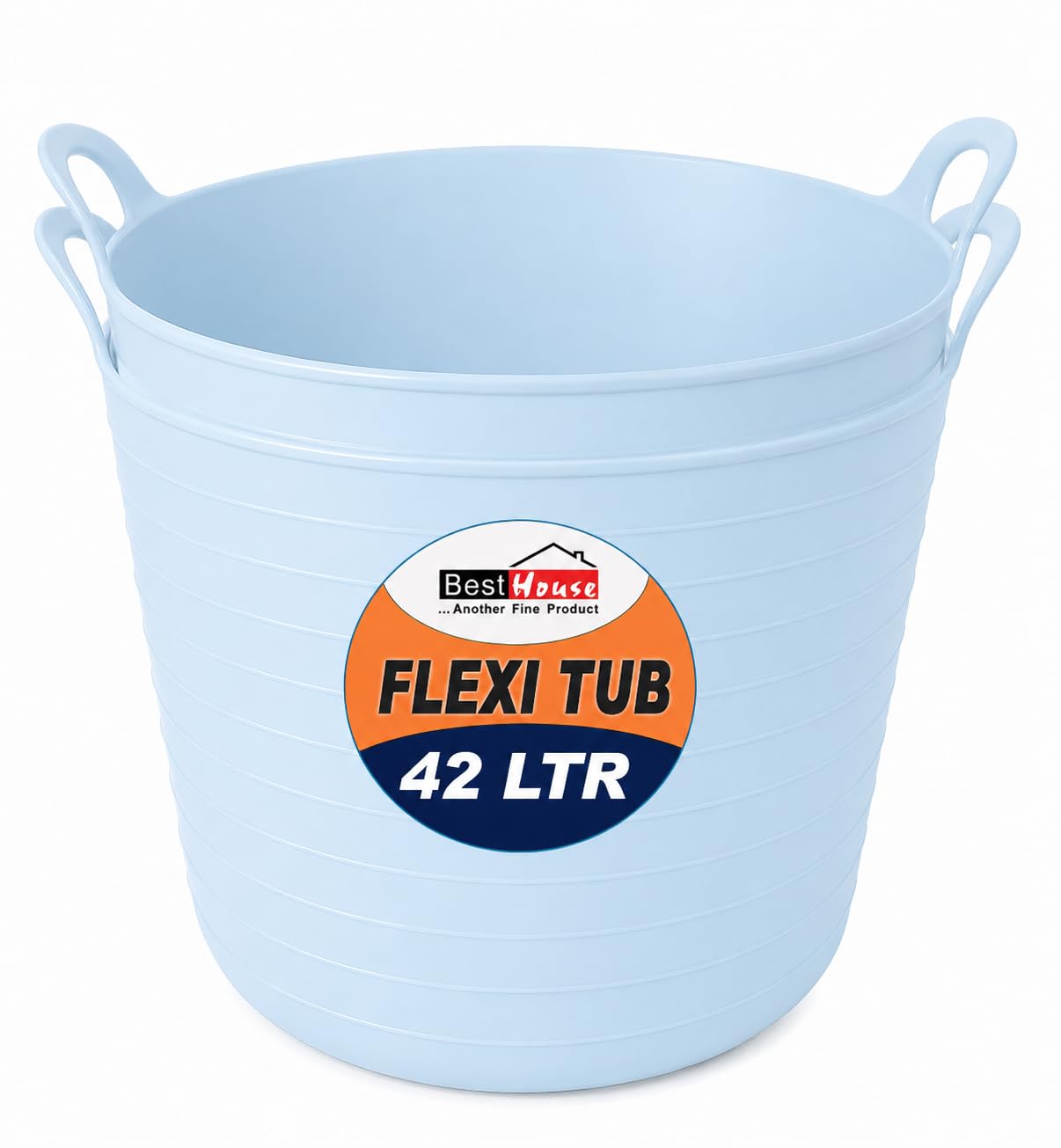 Best House | 2 Pcs of Flexi Tub with Handles | 42 Litres | Duck Egg Blue | Garden Tubs | Plastic Storage Container for Home, Washing, Garden Waste and DIY Projects - (Pack of 2) — image 1