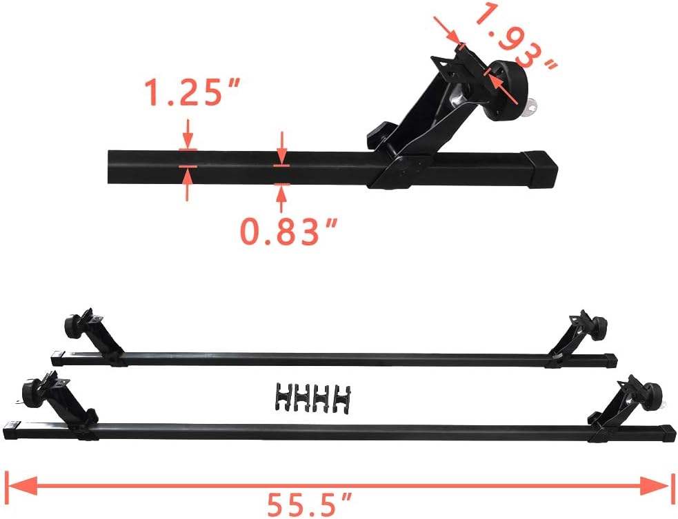 HTTMT All-In-One 56" Adjustable Roof Racks Cargo Carrier, Universal Fit For Most Vehicles with Rain Gutter, Holds Up To 130LBS
