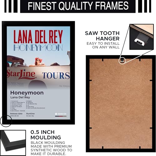 Image of BLINKART LanaDelRay - Honeymoon Wall Photo Frames | Wall Art for Bedroom, Living Room, Studio or Office | Album Cover Print with Spotify Song Link QR Code | Gift for Fans - 8x12 In