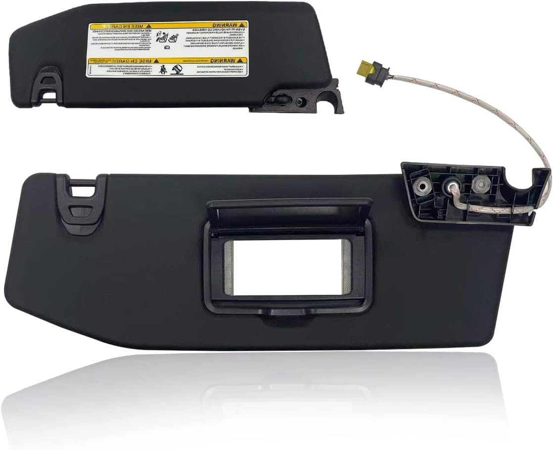 Sun Visor Fit for Jeep Wrangler JR Gladiator 2018 2019 2020 2021 2022 2023 Replace 6BR80TX7AQ with Vanity Light with Makeup Mirror (Right Passenger Side(with Light))