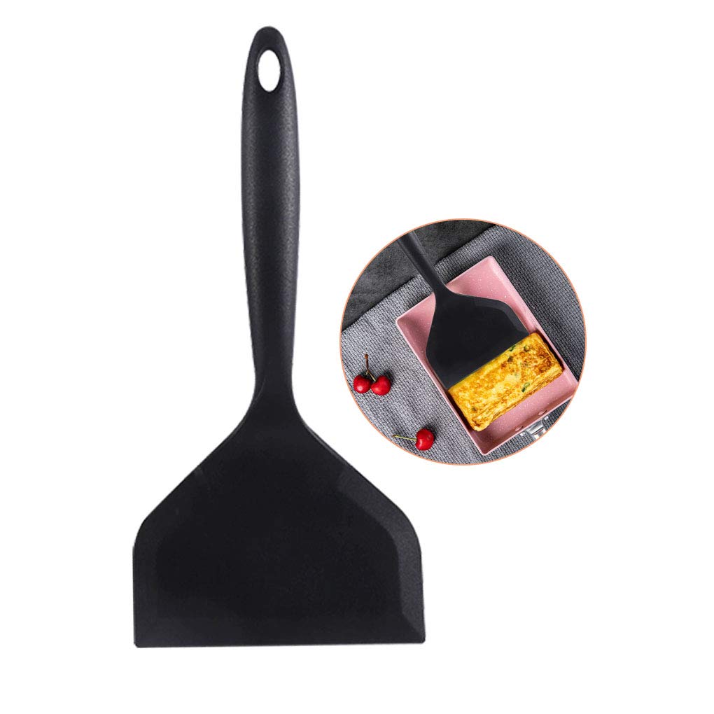 Pfannenwender aus Silikon, Nylon, hitzebeständig, für Küche, Backen, Kochen, Schwarz, 10 Stück