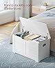 VASAGLE Cassapanca, Panca Portaoggetti, Pouf Organizzatore con 2 Cerniere di Sicurezza, Scarpiera, 40 x 80 x 46 cm, Corridoio, Camera da Letto, Soggiorno, Bianco Nuvola LSB063T14 #2