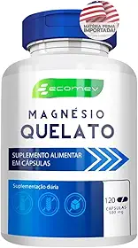 Magnesio Quelato 500mg 100% Puro Maxima Absorção 120 Cáps Ecomev 2 Meses