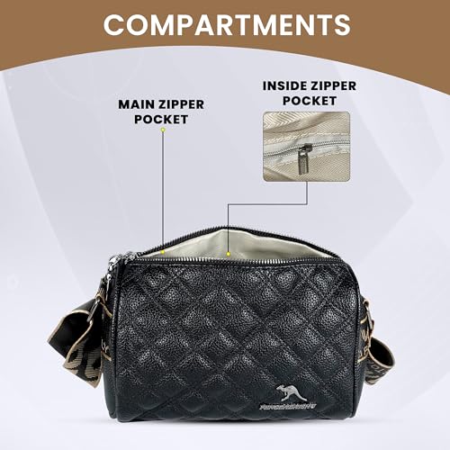 Image of Storite Women's Crossbody Sling Bag | Faux Leather | Zipper Closure | Adjustable Strap
