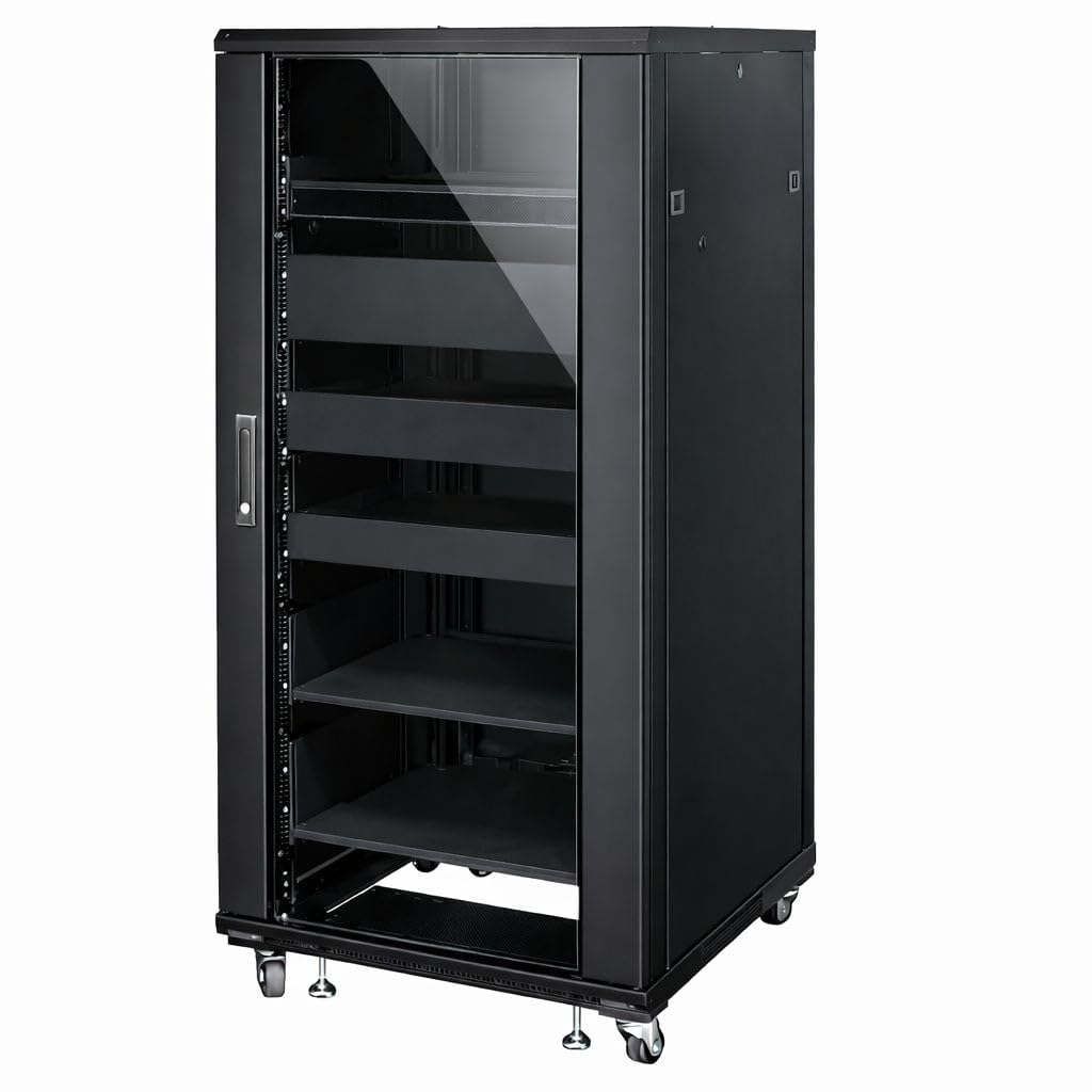 Techly Professional 026548 Armadio Rack 19" 600x600 27U per Audio Video Nero Nero