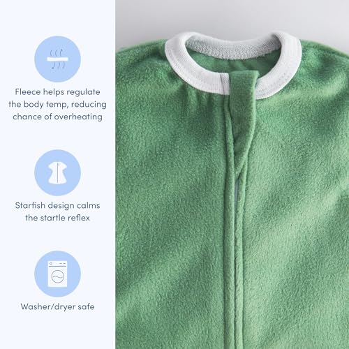 Image of SleepingBaby Zipadee-Zip Fleece Transition Swaddle - Arms-Out Wearable Blanket for Baby Sleep, Soft Breathable Fleece 0.8 TOG - Monster Madness, X-Small (3-6 Month)