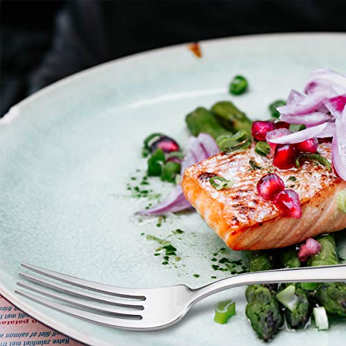 image for no bran 6-Piece Dinner Forks Set 4 Tines Table Fork Flatware Stainless