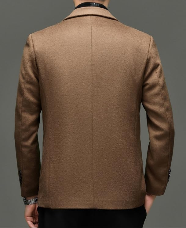 Generico Giacca Sportiva da Uomo in Lana Slim Fit, Giacca da Lavoro Moderna A Due Bottoni con Tasca, Giacca da Abito Casual Elegante, Caldo Smoking Invernale per Lavoro D'Ufficio