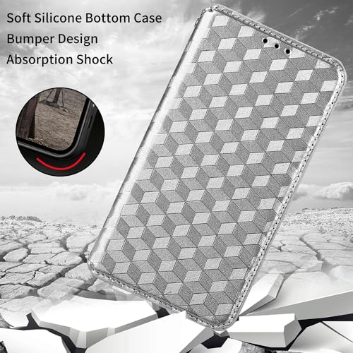 Rfvzubemok HJLT-HTC U24 PRO-WHITE Compatible With Htc U24 Pro Case,Compatible With Htc U24 Pro Pu Leather Kickstand Card Holders Flip Magnetic Closure Phone Wallet Cover White thumb #3