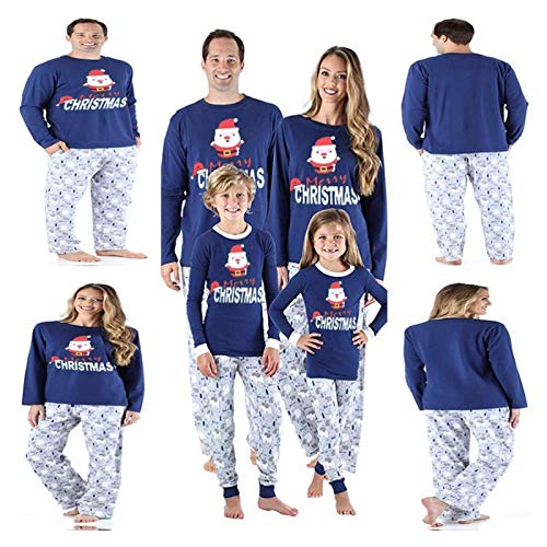 LIUSHENGJI Family Matching Christmas PJ's Pajamas Set Xmas Adult Kids Cute Party Nightwear Pyjamas Santa Claus Print Sleepwear Clothes Suit Mom2XL NIU1146