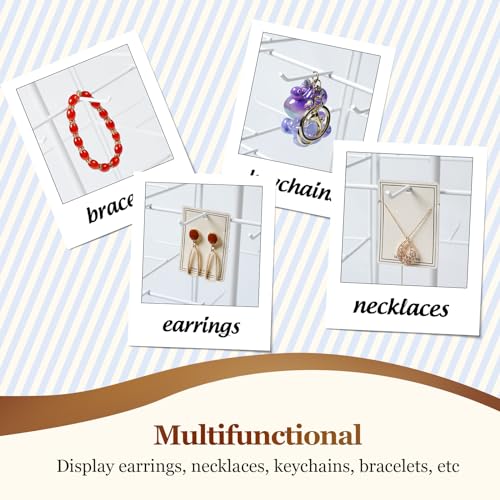 Image of 360 Rotating Earring Display Stands for Selling, 4 Tier Metal Earring Rack Holder Stand, Jewelry Display for Selling Earring Cards, Bracelets, Necklaces, KeyChains, Hair Accessories (48 Hooks)