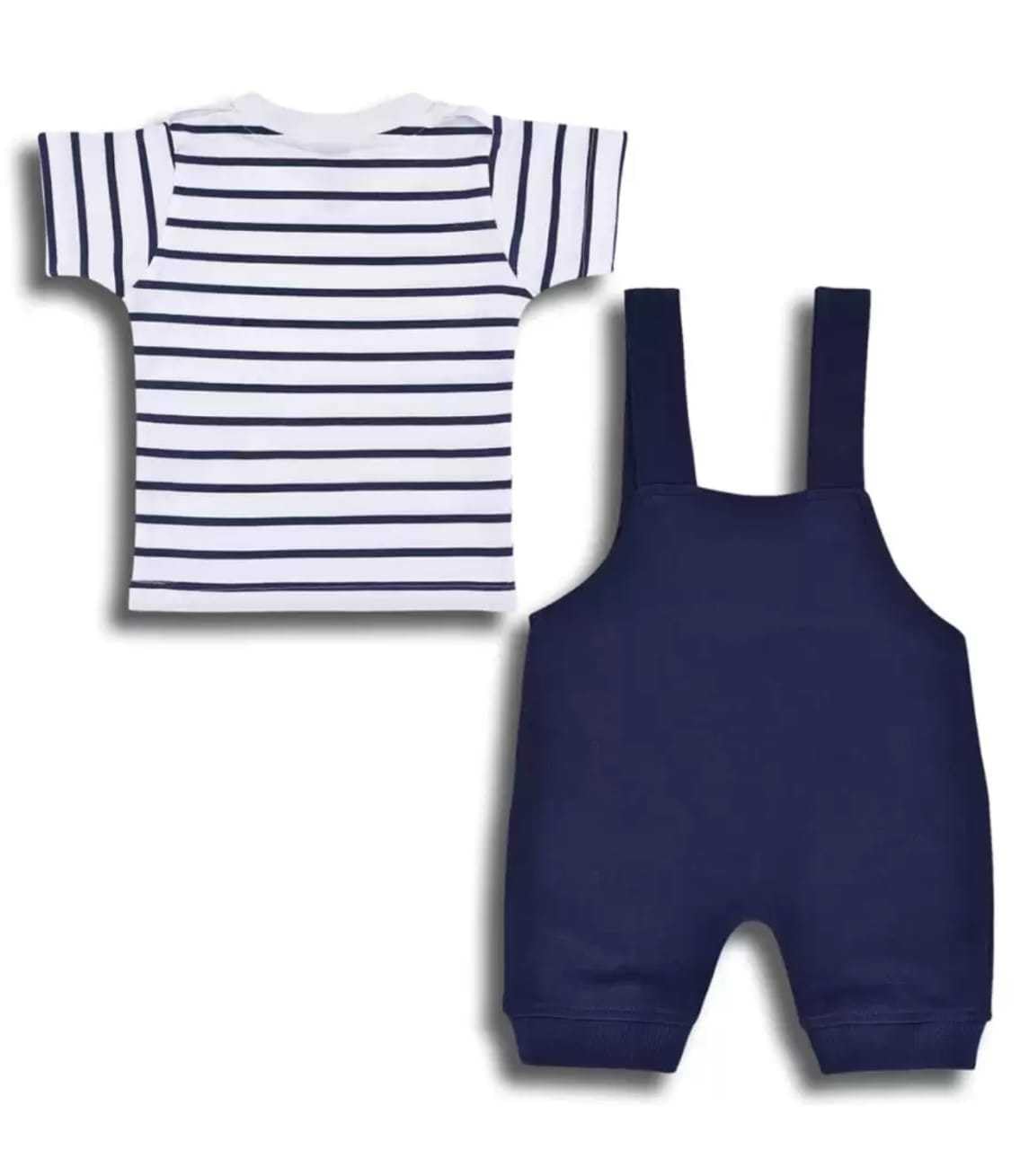 INDHRANI GARMENTS Dungaree for kids Half Sleeves Cotton Printed Jumpsuit Blue Outfits for Boys (Blue 6-12M) - Image 3 thumbnail
