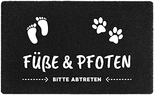 Geschenkehöhle Fußmatte für Innen & Außen lustig mit Motiv & Spruch für Großeltern I Fußmatten Abtreter witzig für Eingangsbereich I Türmatte 60x40cm (Füße & Pfoten)