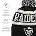 FOCO Las Vegas Raiders NFL Primary Logo Stripe Pom Beanie - Black