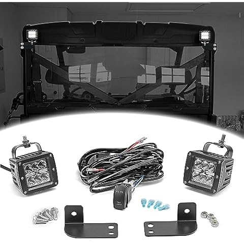Dasen LED Light w/Wiring Mount Bracket kit Rear Roll Cage Spotlight 3 Inch 24W Backup Reverse LED Compatible with Polaris Ranger Full Size 2013-2024 Cover