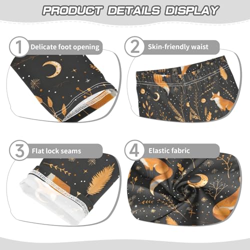 Fox and Astrology Moon 1 Girls Leggings Athletic Pants Tights Stretch Bottom3