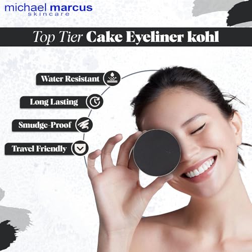 michael marcus Cake Eyeliner & Brush 2 Pzas Water Activated miniatura 2