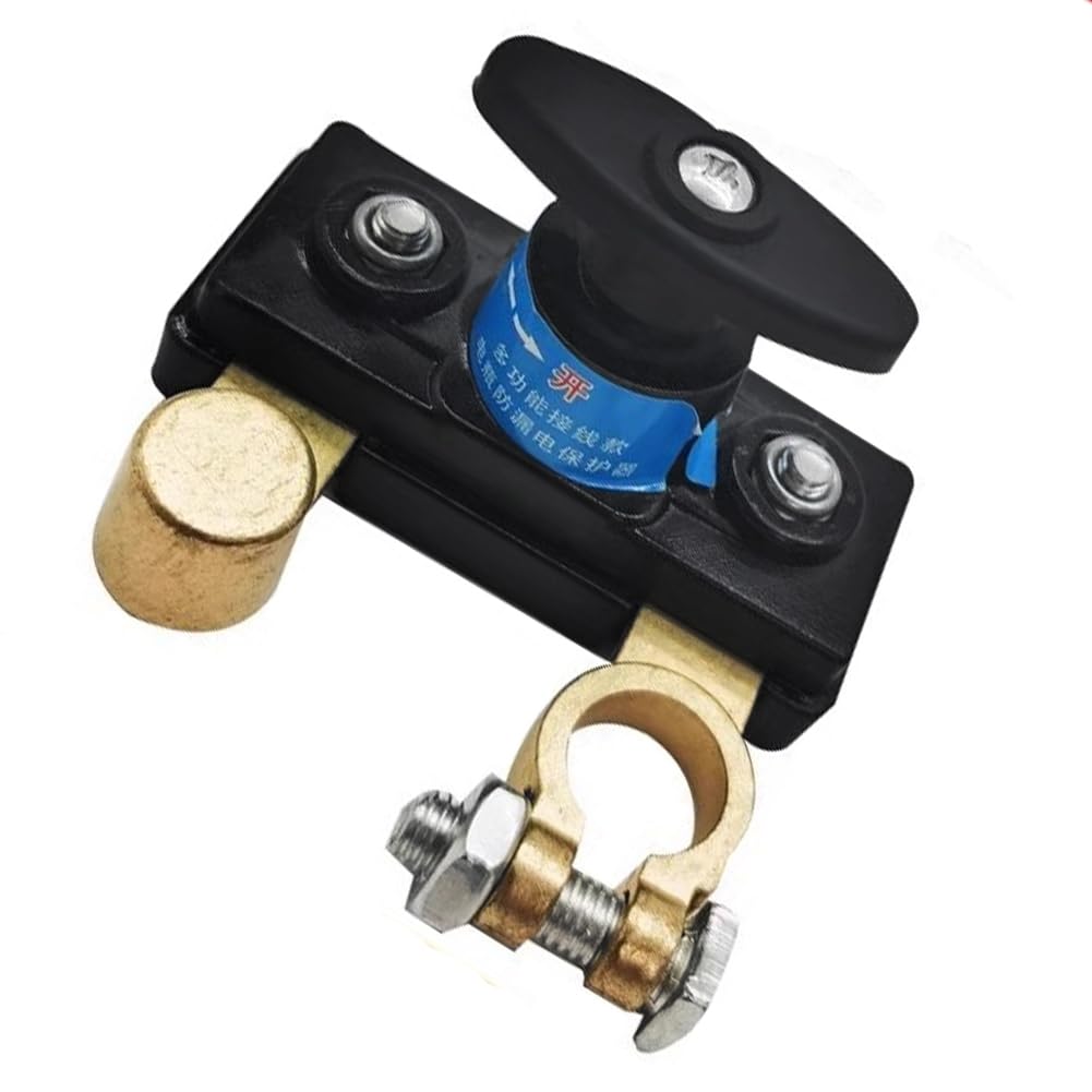 Universal 12V/24V Car Battery Disconnect Switch - Isolator Cut Off With Brass Terminals, 250A Rated