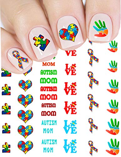 Autism Awareness Waterslide Nail Decals by One Stop Nails V1.