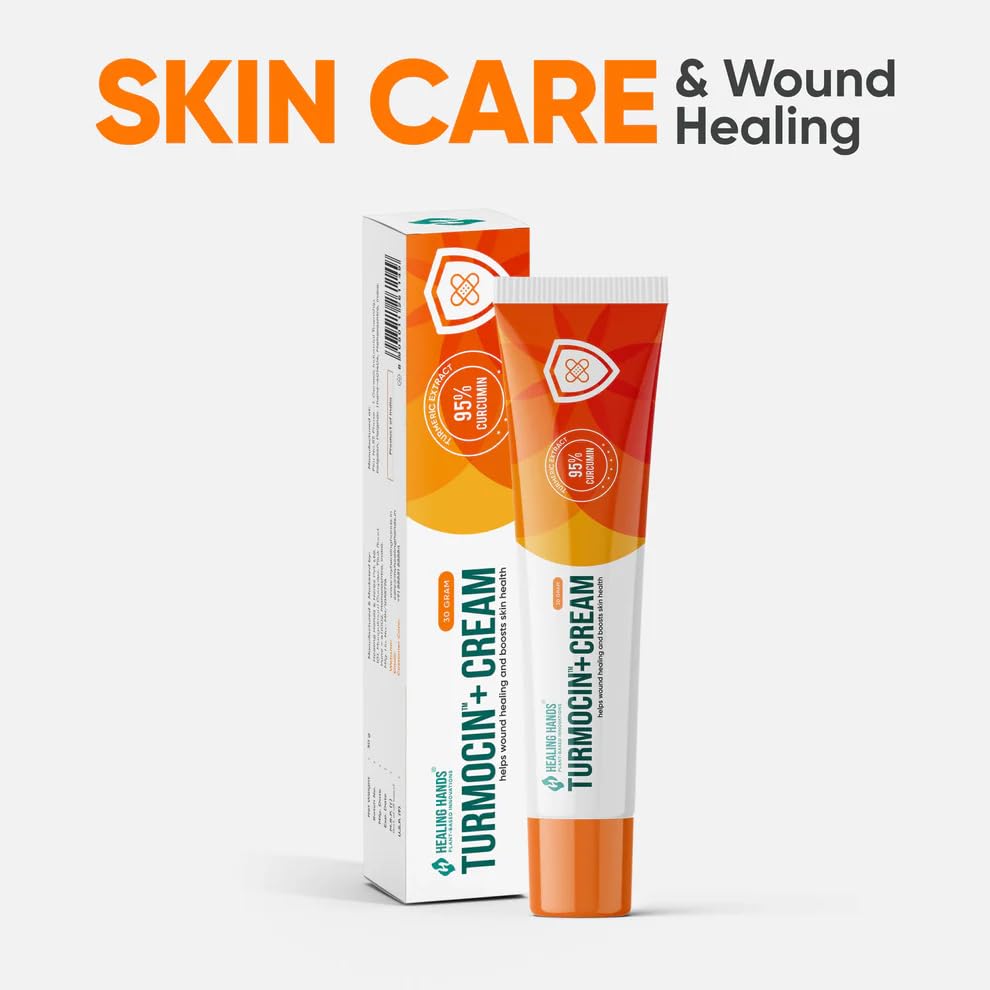 Healing Hands Turmocin Plus Cream, 95% Curcumin Turmeric Herbal Antioxidant Cream for Wound Healing, Skin Repair & Inflammation Relief – 30 g 2