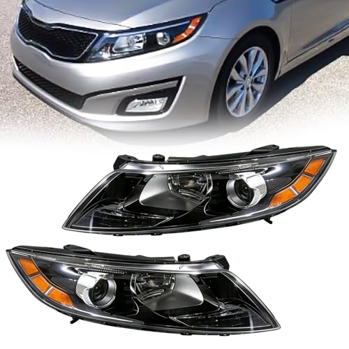 CZDONGY Pair Headlight Assembly Compatible with 2014 2015 Kia Optima Halogen Headlight Projector w/o LED w/Bulb (Left and Right Side)
